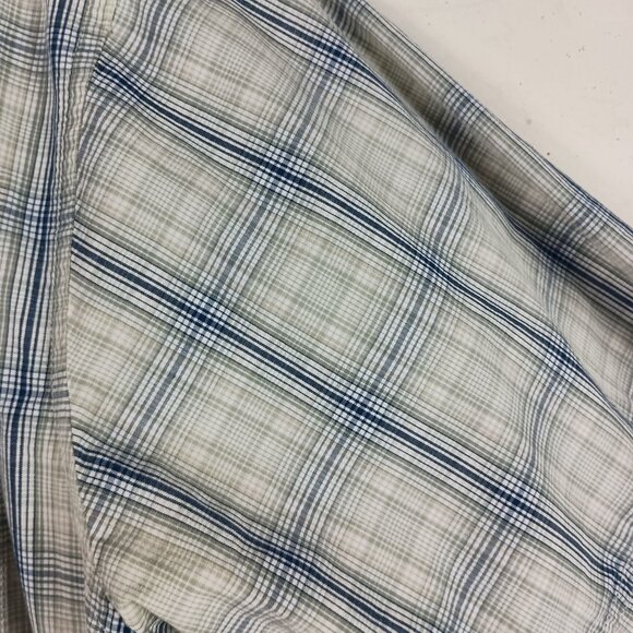 Vintage Quiksilver Edition Mens Gray Plaid Short Sleeve Shirt Size L Pearl Snap - Picture 7 of 7